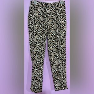 Banana Republic Leopard-Print Cropped Pants in Tan & Black